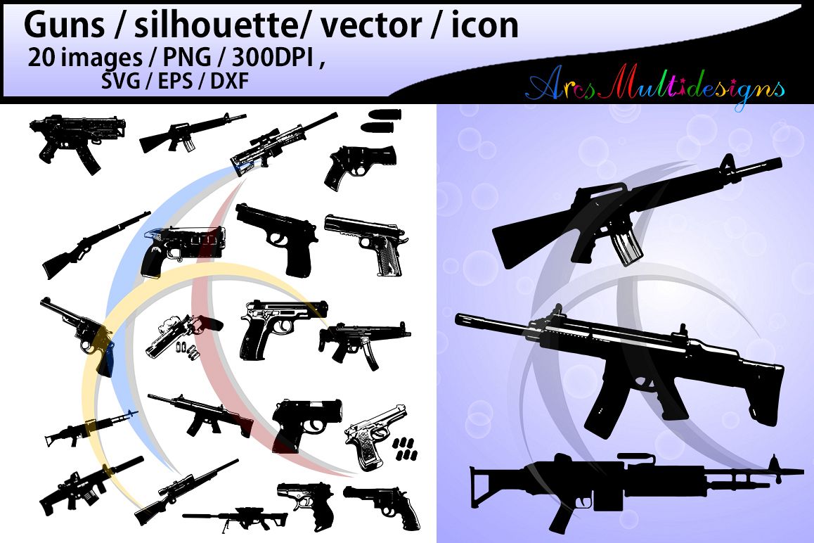 Gun clipart vector. Silhouette svg guns nerf