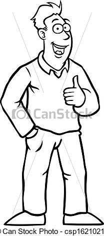 guy clipart black and white