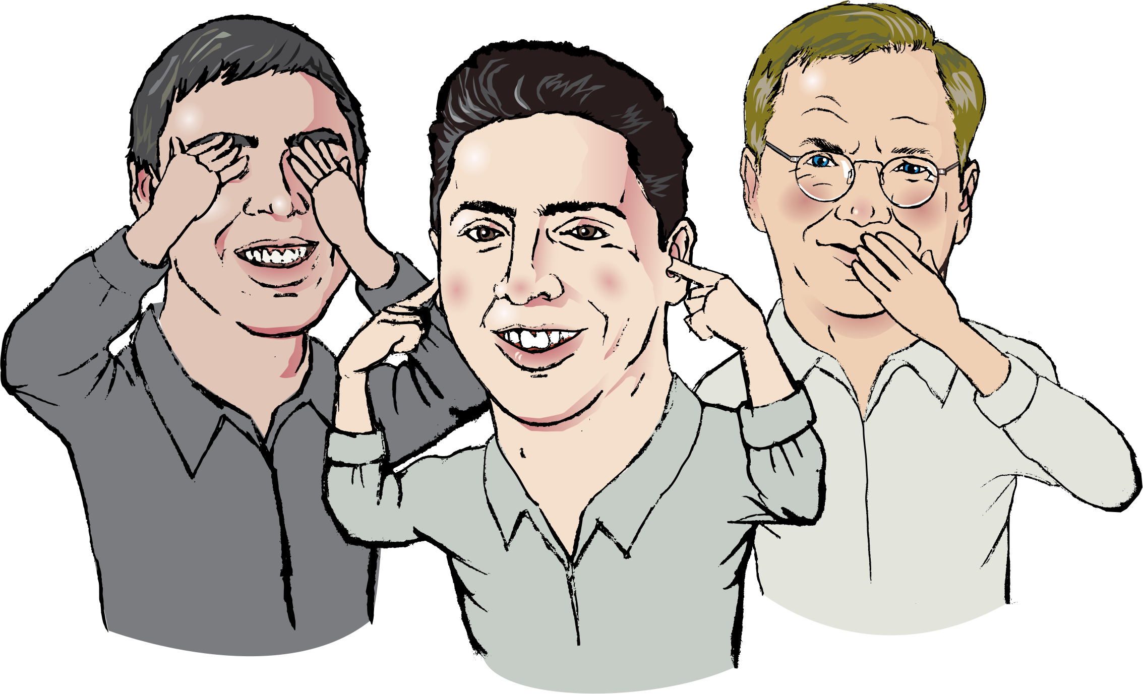 See hear speak big. Guy clipart group guy