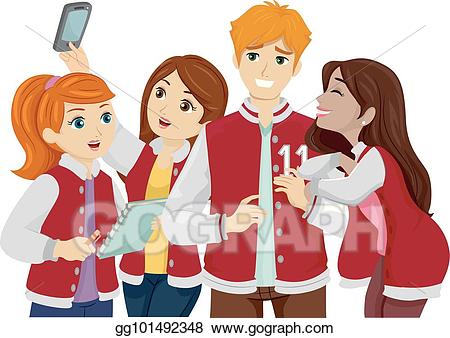 Guy clipart group guy. Vector illustration teen popular