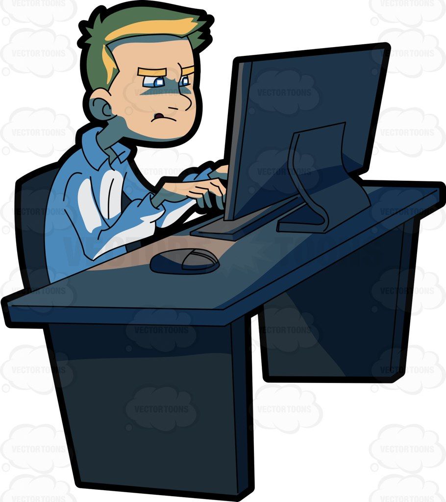 guy clipart typing