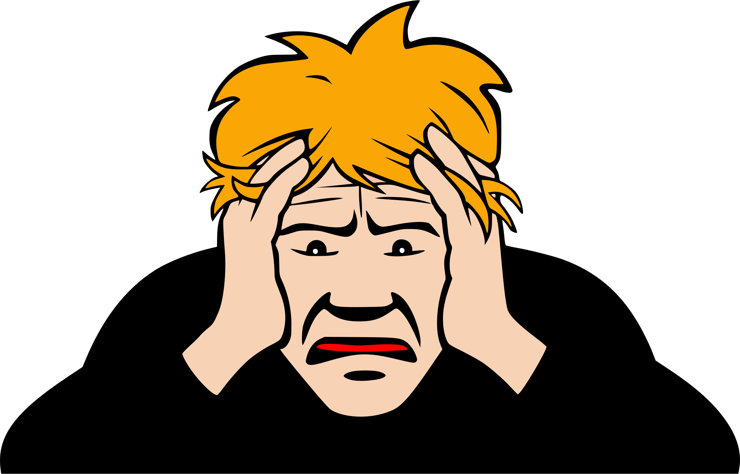 guy clipart worried