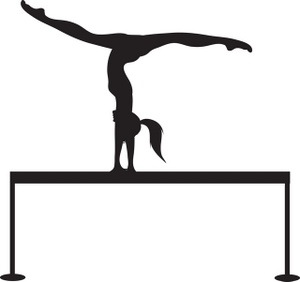 Gymnast clipart. Gymnastics black and white