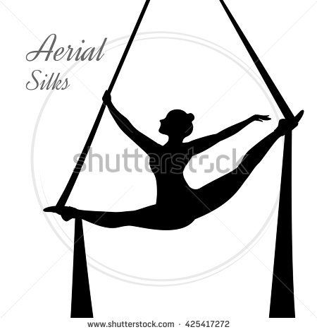 Circus silhouettes of a. Gymnast clipart aerial gymnastics