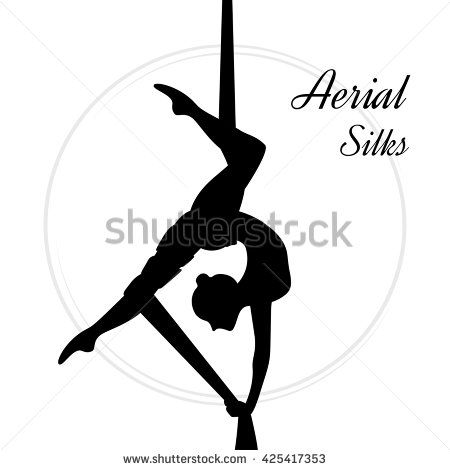 Gymnast clipart aerial gymnastics. Silhouette silk stock photos