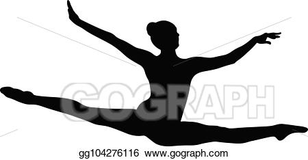Vector jump split female. Gymnastics clipart gymnastics competition