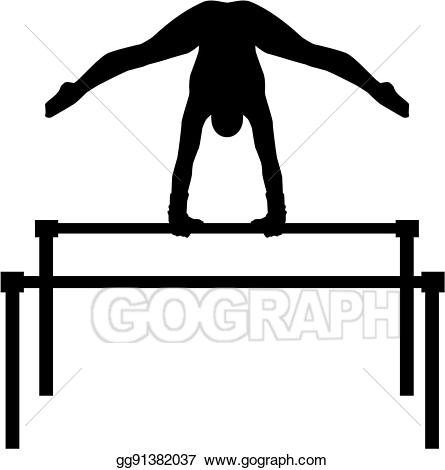 Gymnast clipart parallel bar. Vector stock uneven bars