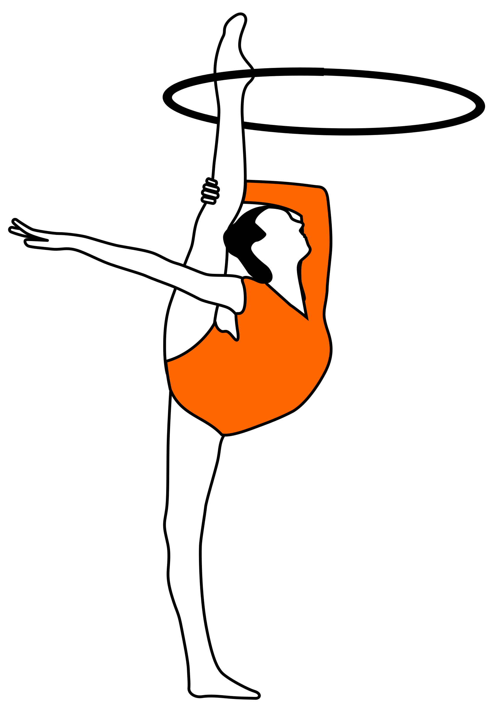 Gymnast clipart person balance. Rhythmic gymnastics with bow