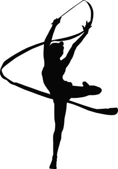 Gymnastics silhouette free download. Gymnast clipart ribbon