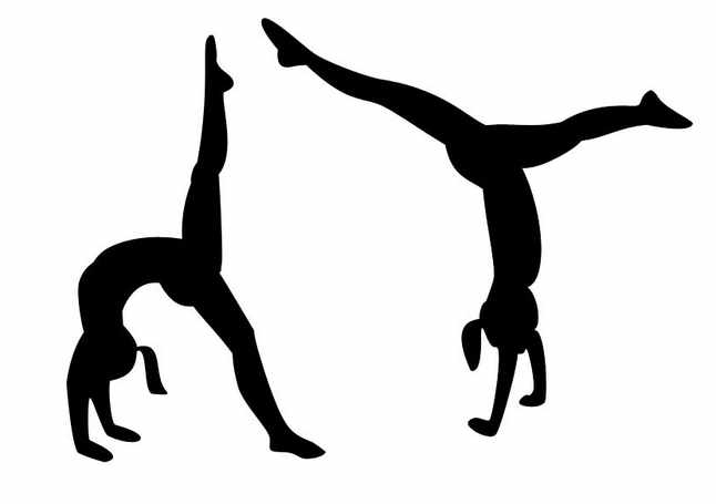Gymnastics clipart printable. Free silhouette cliparts download