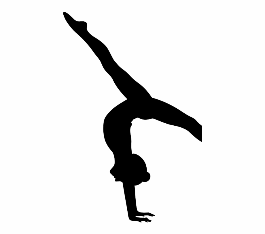 Clip art black and. Gymnastics clipart silhouette