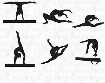 Gymnastics clipart. Etsy silhouettes svg silhouette