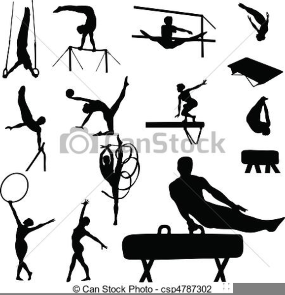 gymnastics clipart black and white