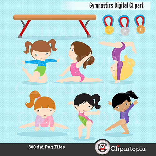 gymnastics clipart digital