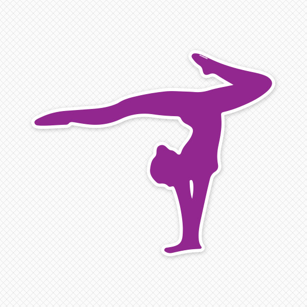 Gymnastics clipart purple. Gymnast silhouette 