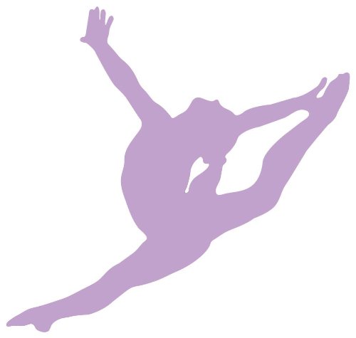 Gymnast silhouette . Gymnastics clipart purple