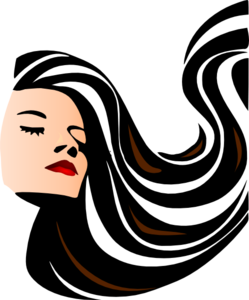 Woman with shiny long. Hair clipart