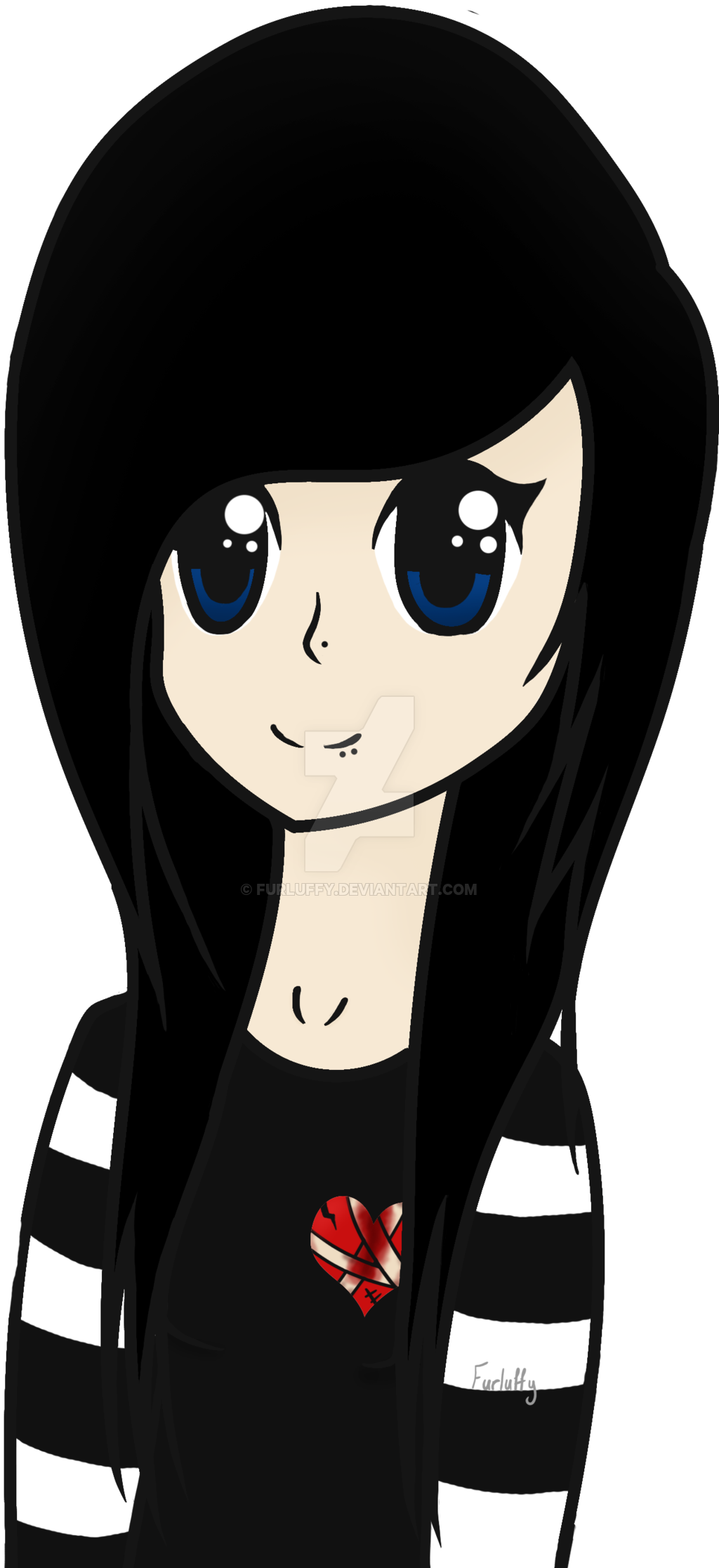 Hair clipart fringe. Emo group stereotypical girl