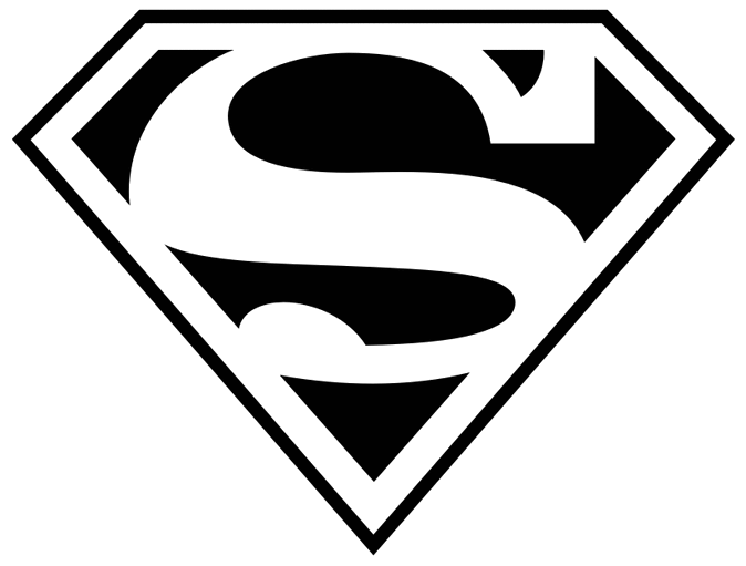 supergirl clipart black and white