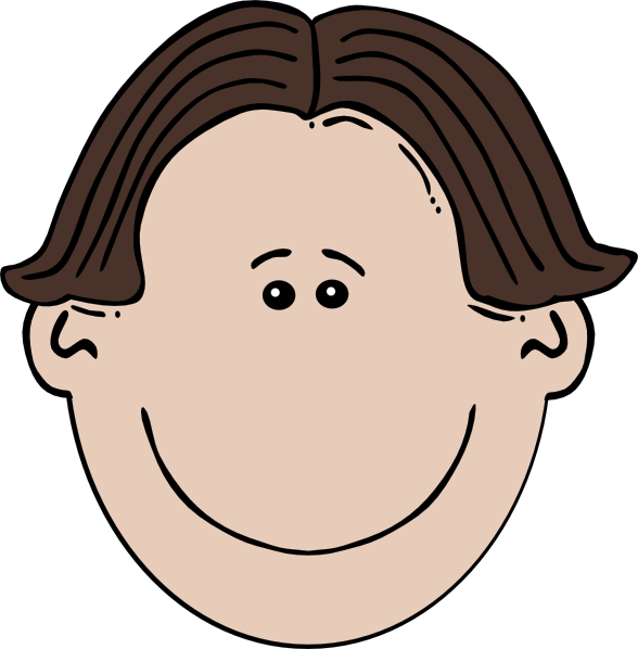 Boy face with parted. Hair clipart svg