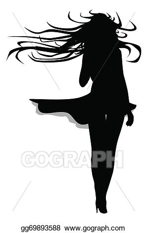 Windy clipart hair. Vector stock blowing in