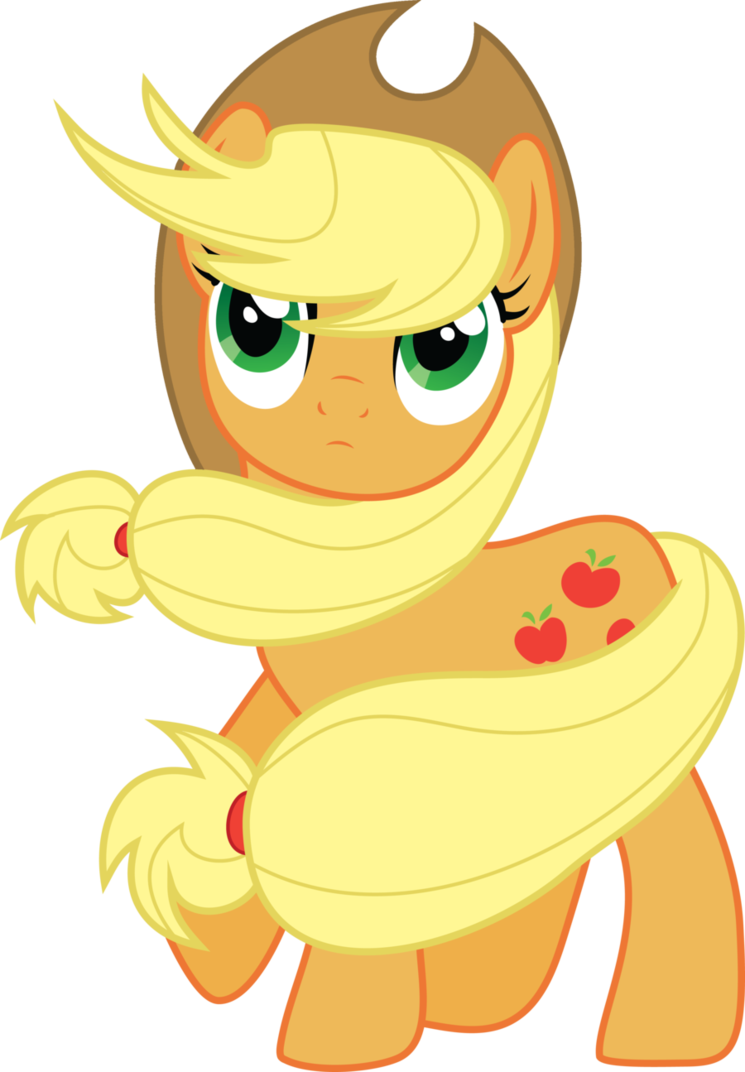 Applejack by squeemishness on. Hair clipart windy