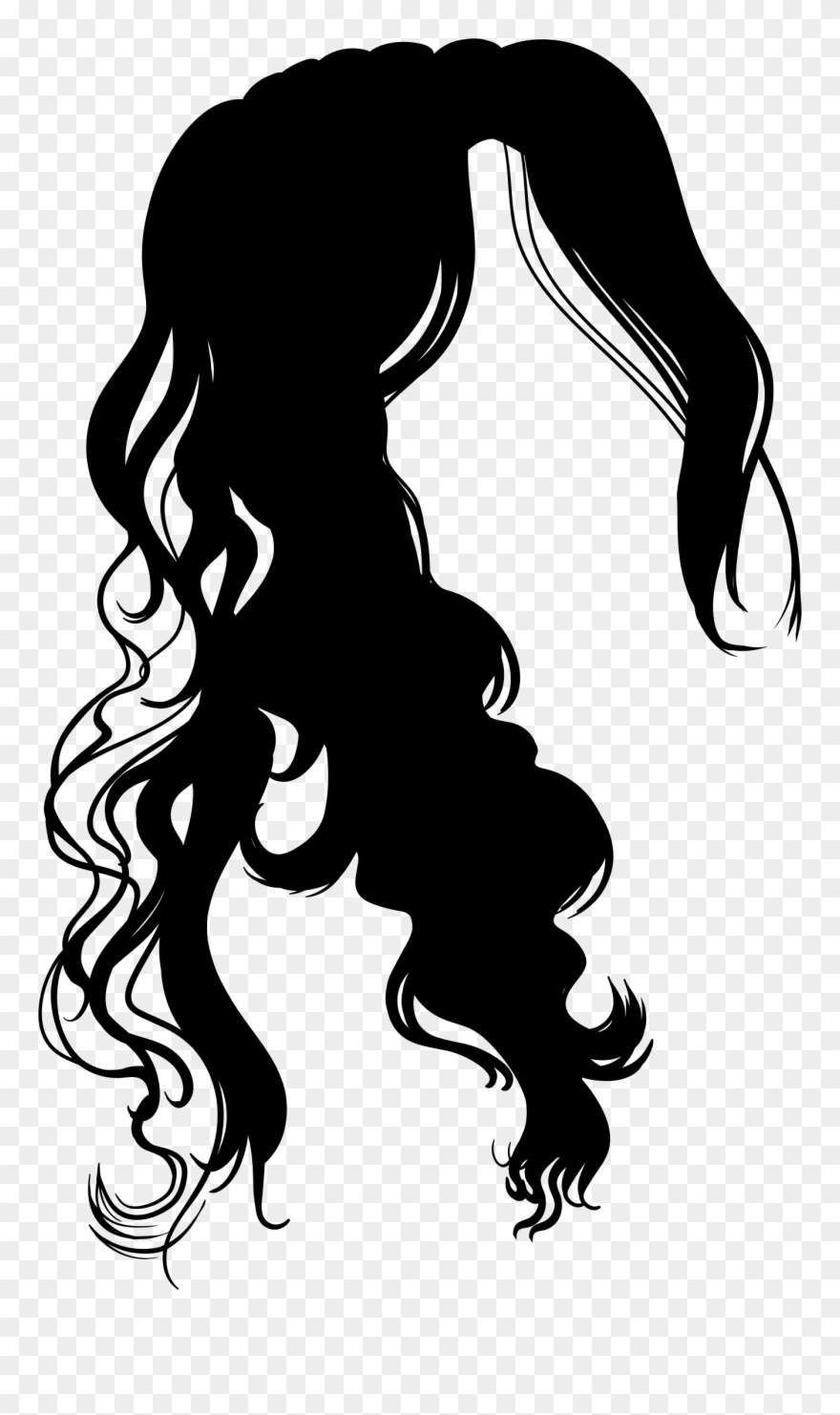 Afro textured silhouette hairstyle. Hair clipart woman hair