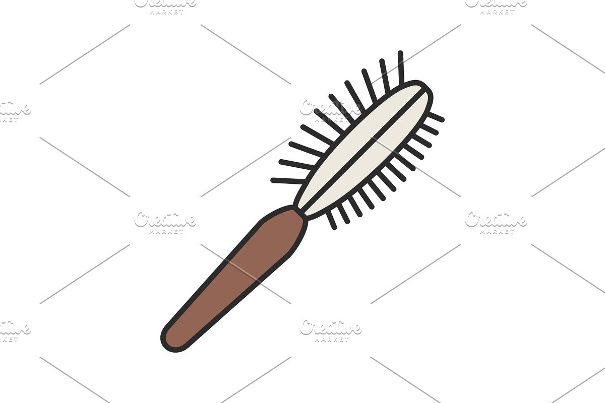 Hair color icon . Hairbrush clipart pet brush