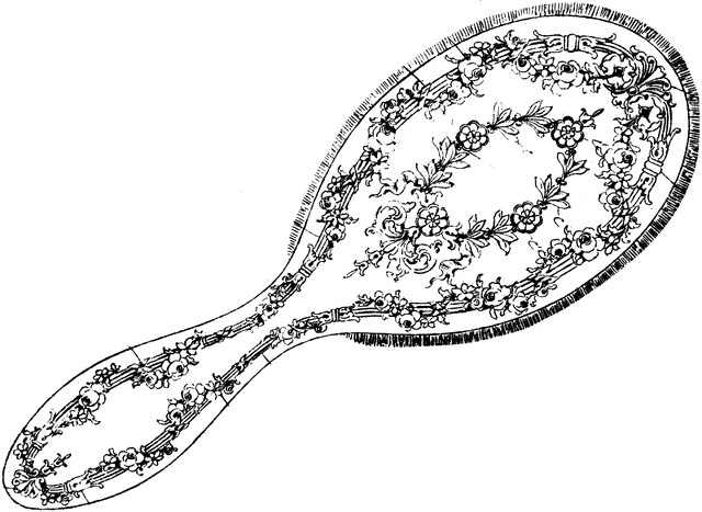 Backface etc . Hairbrush clipart vintage