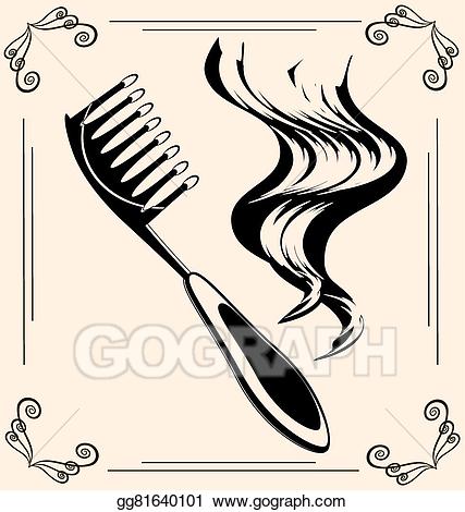 Hairbrush clipart vintage. Vector stock illustration 