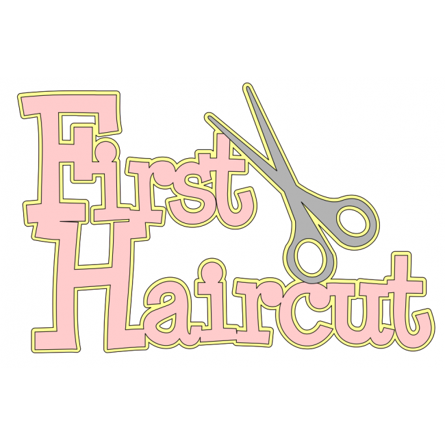 First girl die cut. Haircut clipart baby haircut