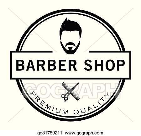 Haircut clipart barber. Vector art shop badge