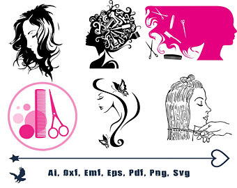 Haircut clipart hairstyle. Etsy 