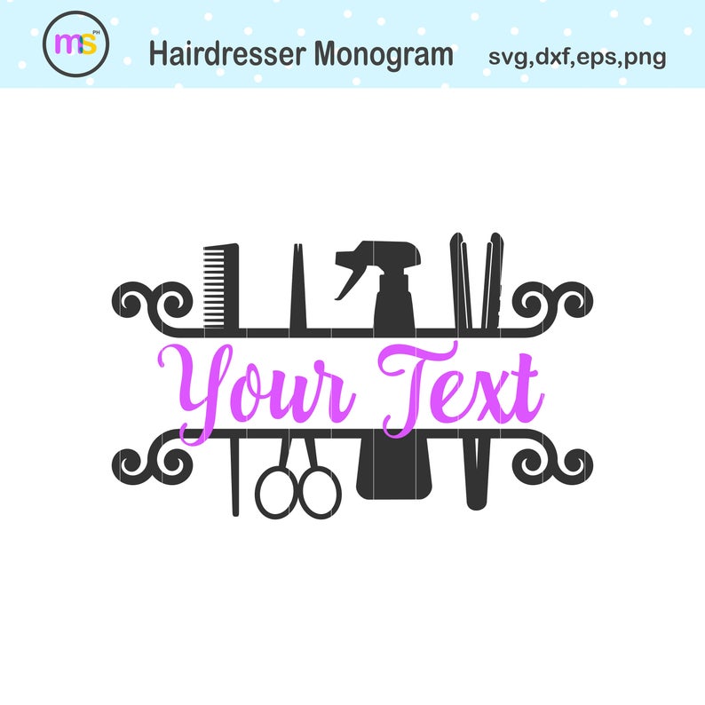 hairdresser clipart monogram