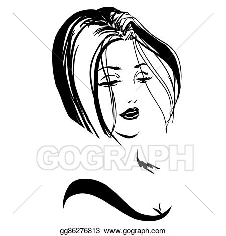 Vector art sketch with. Hairdresser clipart short haircut