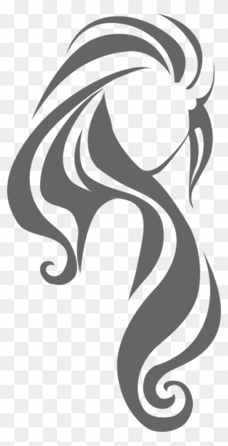 Hairdresser clipart silhouette. Hairstyle long transprent wavy