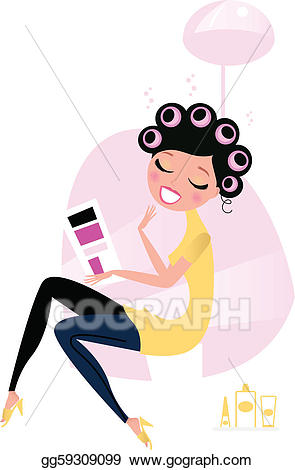 Hairdresser clipart supply. Vector stock beauty woman