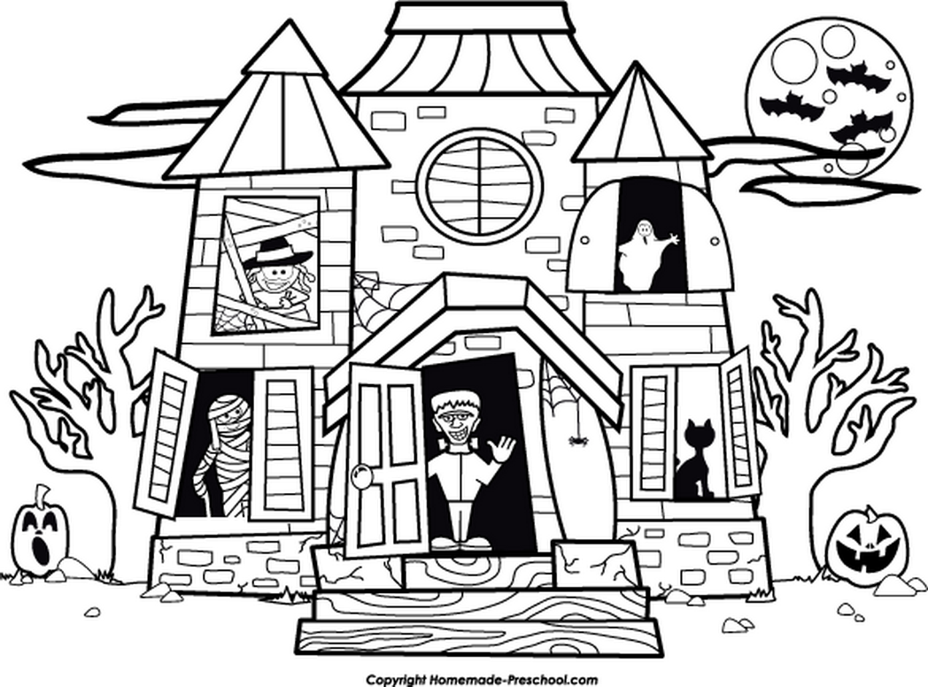 halloween clipart coloring page