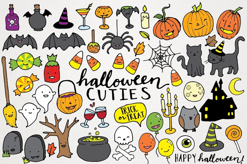 Halloween clipart hand. Cute drawn clip art