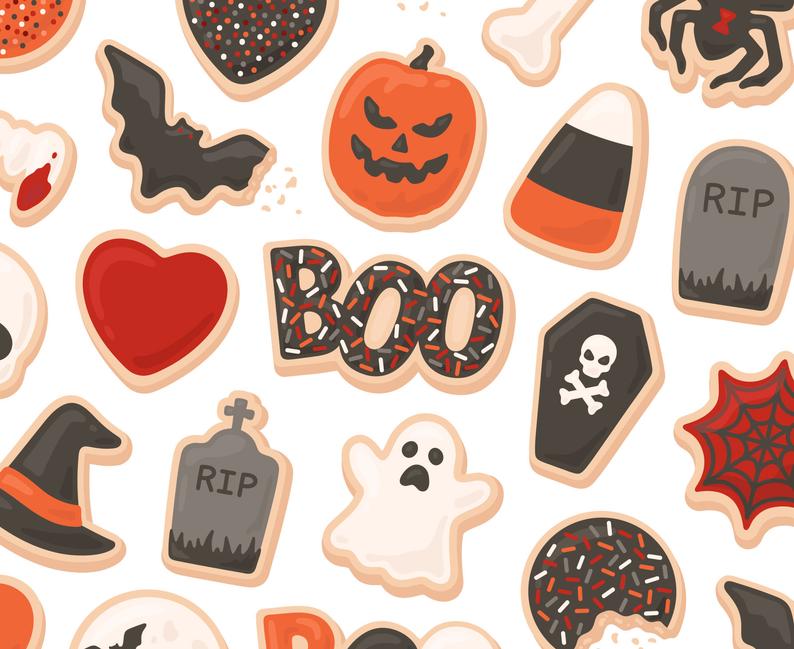 Halloween clipart snack. Gothic cookie clip art