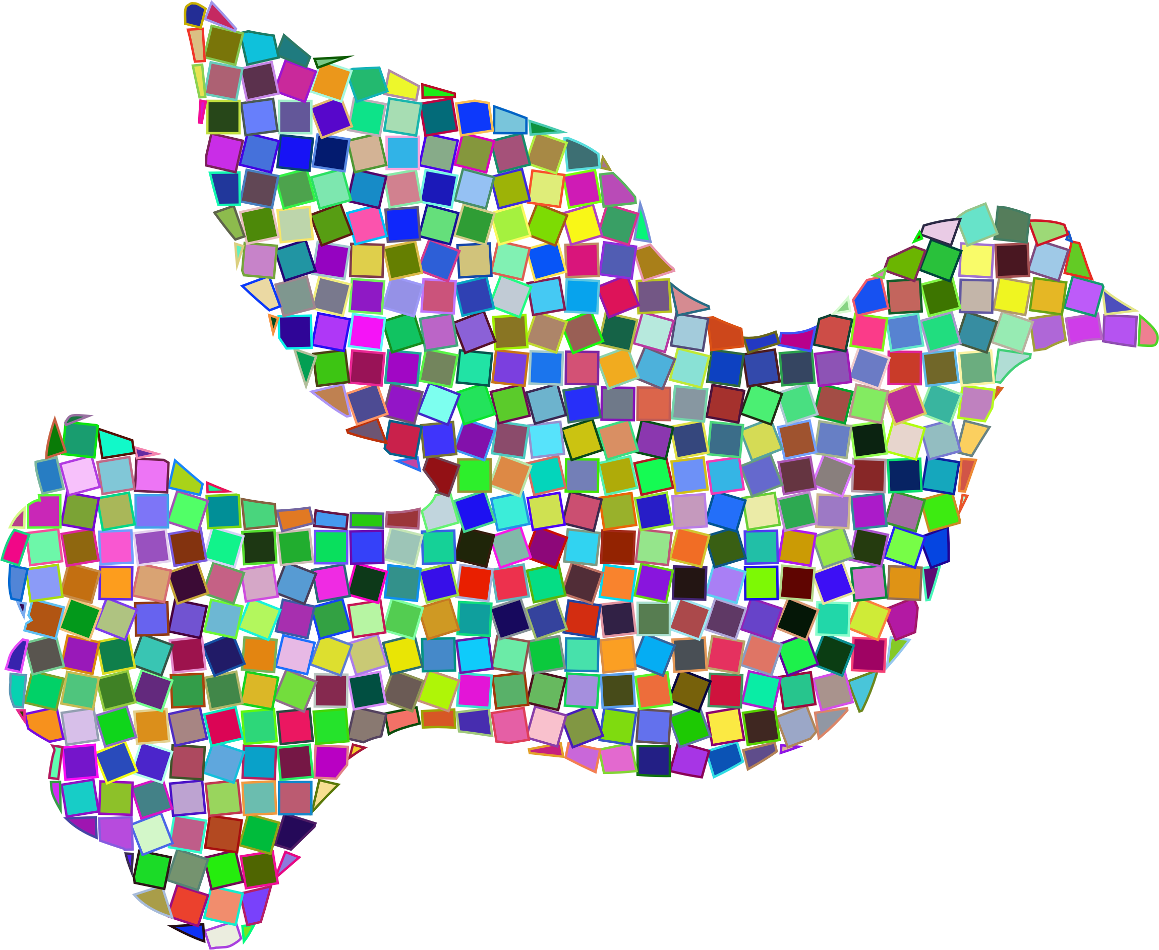 Prismatic mosaic peace dove. Halo clipart peaceful