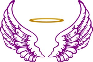 Angel with wings clip. Wing clipart halo