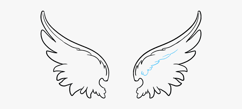 Halo drawing angel simple. Wing clipart basic