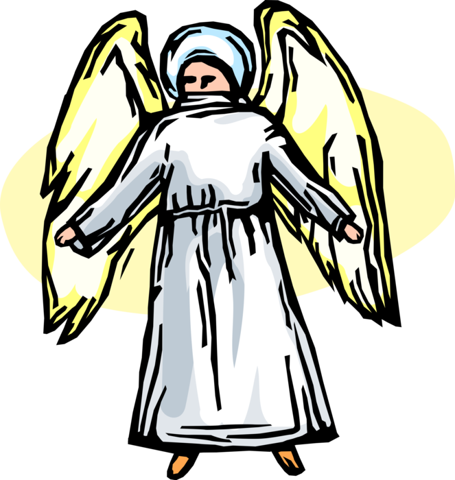 Angel with wings and. Halo clipart spiritual