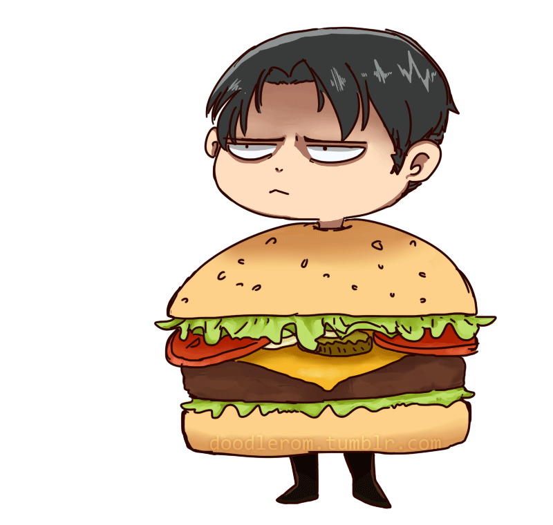 Hamburger clipart animation. Levi as a attackontitanlevi