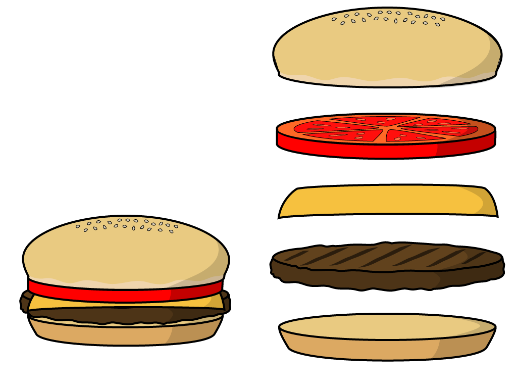 Free patty cliparts download. Hamburger clipart black and white