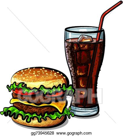 Hamburger clipart cola. Vector art and eps