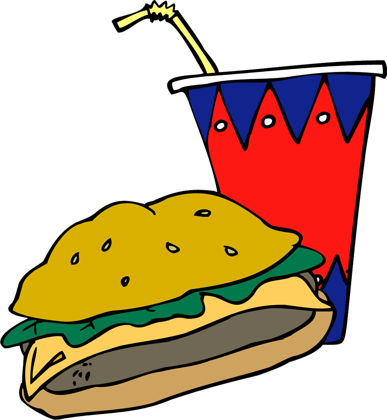 hamburger clipart cola