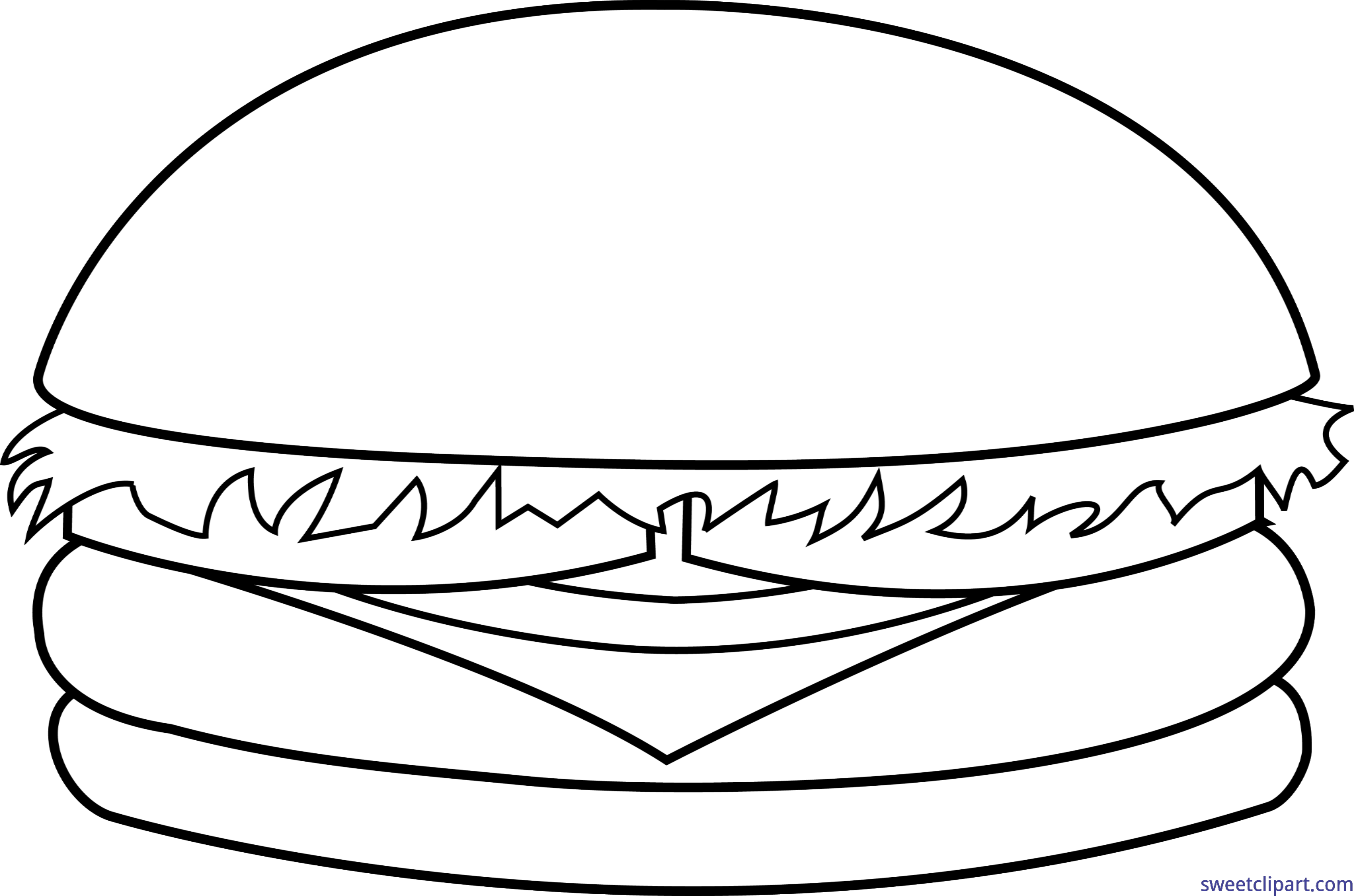 Lineart clip art sweet. Hamburger clipart eye