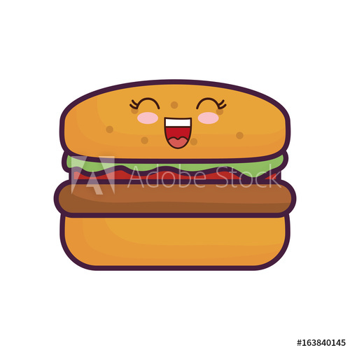 hamburger clipart kawaii